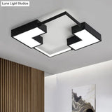 Simple Acrylic Led Flush Mount Ceiling Light In Black/White - Warm/White 16/19.5/23.5 Wide Black /