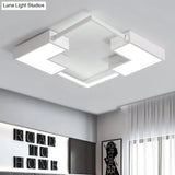 Simple Acrylic Led Flush Mount Ceiling Light In Black/White - Warm/White 16’/19.5’/23.5’ Wide