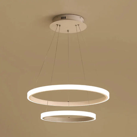 Simple Acrylic Led Pendant Light With Loop Design - Warm/White/Natural Options 2 / White