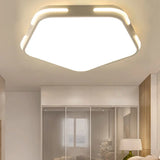Simple Acrylic Pentagon Ceiling Light For Living Room Flush Mount White / 16’ Remote Control