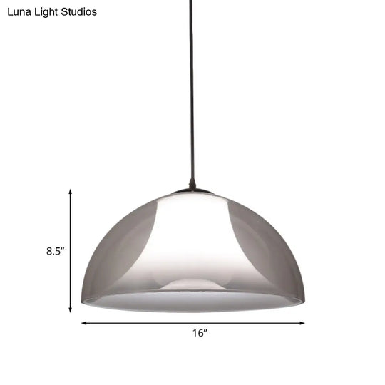Simple Black Semicircle Pendant Light With Clear Glass - 1 Bulb Ceiling Lamp
