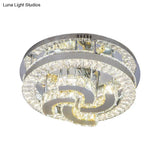Simple Clear Crystal Led Flush Light Fixture For Living Room - Halo Design