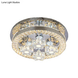 Simple Clear Crystal Led Flush Light Fixture For Living Room - Halo Design