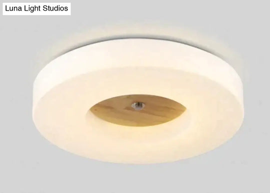 Simple Creative Home Round Solid Wood Ceiling Lamp