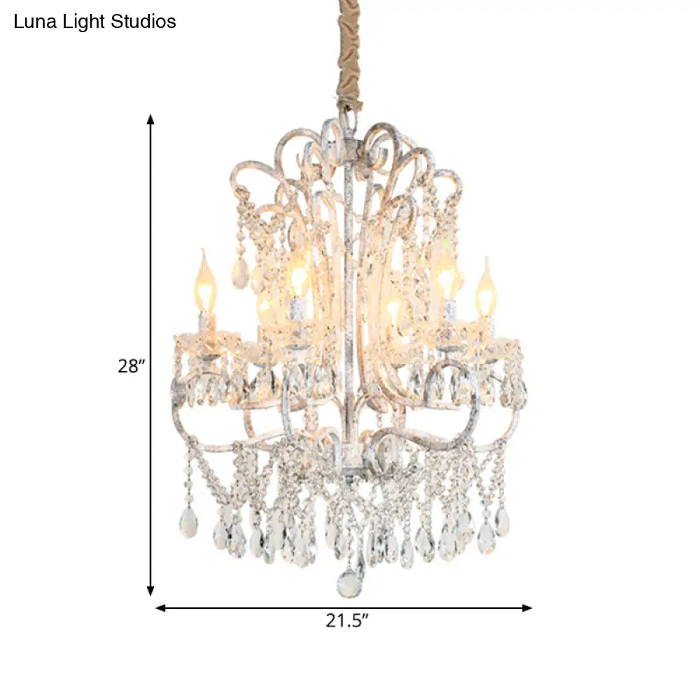 Simple Crystal Bedroom Chandelier - Curvy Design 5/6 Lights Silver Suspension Lighting