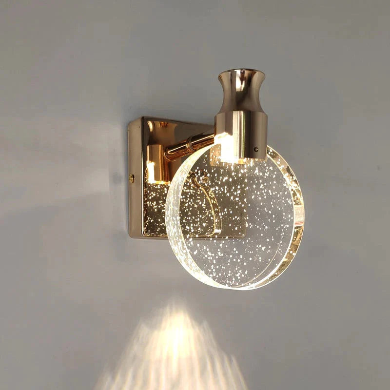 Einfache Kristall-LED-Wandleuchte für Badezimmer und Schlafzimmer