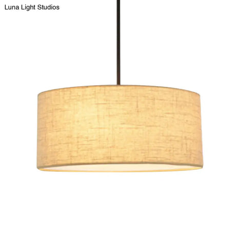 Simple Fabric Drum Ceiling Pendant Light - Grey/Black/Beige 12’/16’/18’ Diameter Hanging Lamp Kit