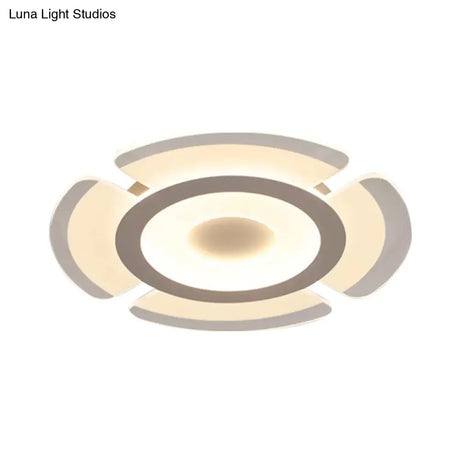 Simple Floral Acrylic Led Flush Ceiling Light - 8’/16.5’/20.5’ Wide Warm/White
