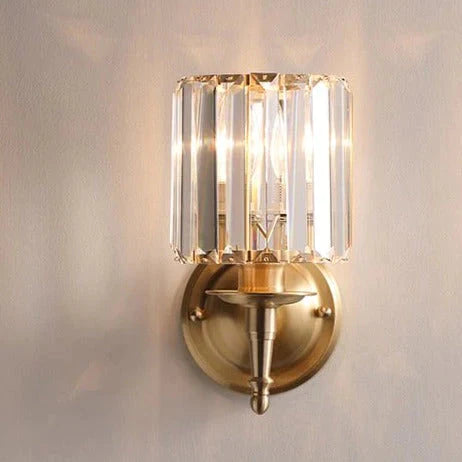 Einfache leichte Luxus-Kristall-Schlafzimmer-Kupfer-Wandleuchte