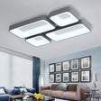 Simple Metal Grey Led Flush Mount Bedroom Ceiling Light With Quadrilateral Shape And Splicing /