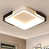 Simple Metal Led Flush Mount Light In White/Warm - Rectangular/Square Ceiling Fixture 18’/35.5’