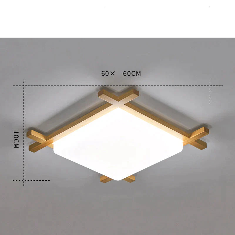 Simple Modern Corridor Corridor Square Log LED Living Room Lamps As show / Large / White light Ceiling
