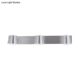 Simple Silver Wall Sconce With Tapered Design And Warm/White Light - 1/2/3 Heads