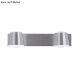 Simple Silver Wall Sconce With Tapered Design And Warm/White Light - 1/2/3 Heads