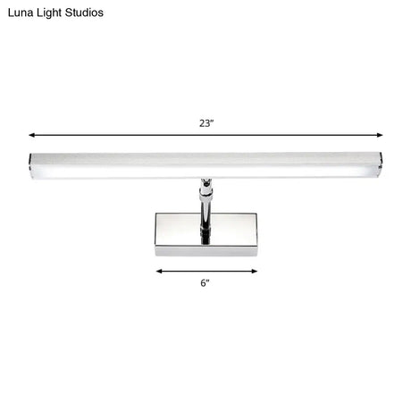 Simple Style Aluminum Led Sconce Wall Light In Chrome Customized Width (19/23) - Warm/White