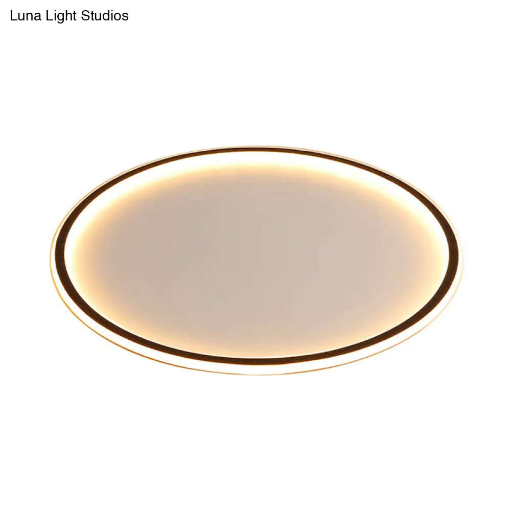 Simple Style Black Acrylic Led Ceiling Flush-Mount Light For Bedroom