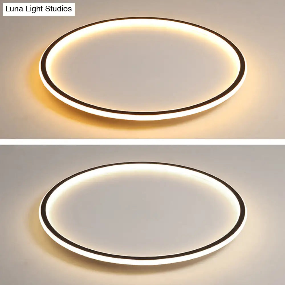 Simple Style Black Acrylic Led Ceiling Flush-Mount Light For Bedroom