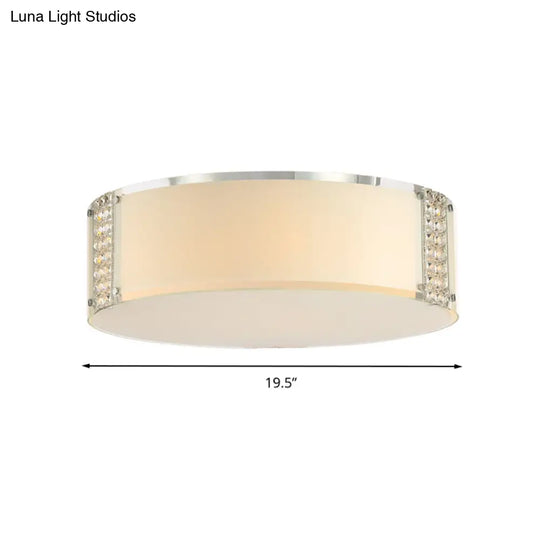 Simple Style Crystal Ceiling Light With 8 Chrome Heads - Bedroom Flush Mount Fixture