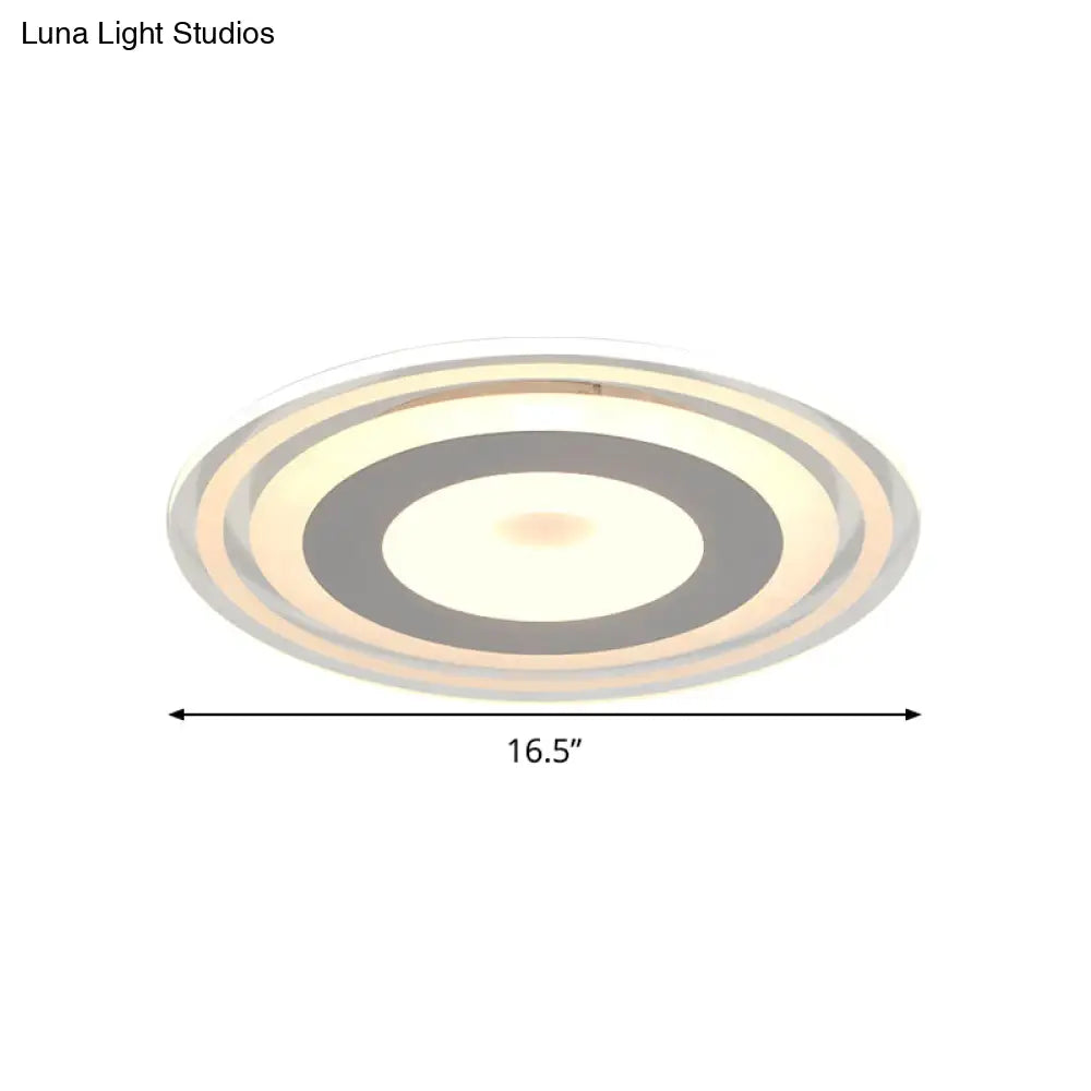 Simple Style Led Flush Mount Fixture In White With Acrylic Shade Circle Design 3 Color Light