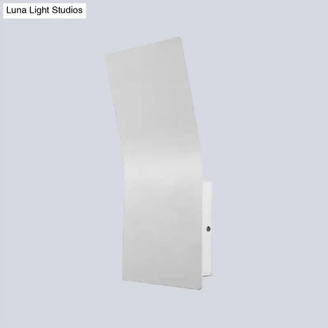 Simple Style Metallic Bend Rectangular Wall Sconce - 2-Light White Finish