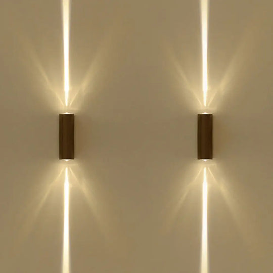 Simple Style Metallic Wall Sconce Light - 2 Lights Black Finish Warm/White Lighting For Hotel / Warm