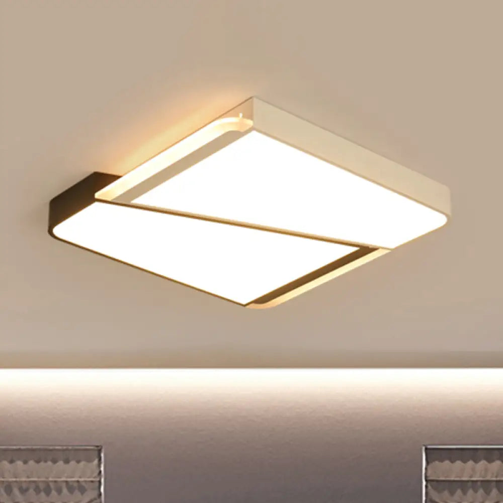 Simple Style White Led Flush Mount Light With Acrylic Shade - 18’/23.5’ For Bedroom In