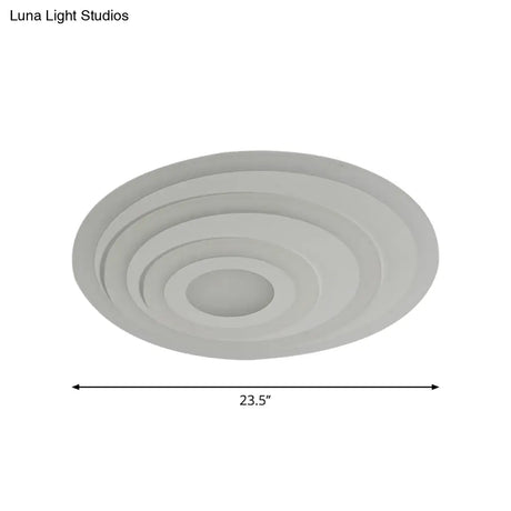 Simple White Led Flush Ceiling Light - 19.5’/31.5’/39’ Wide Warm/White