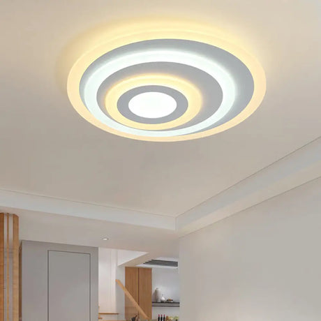 Simple White Led Flush Ceiling Light - 19.5/31.5/39 Wide Warm/White