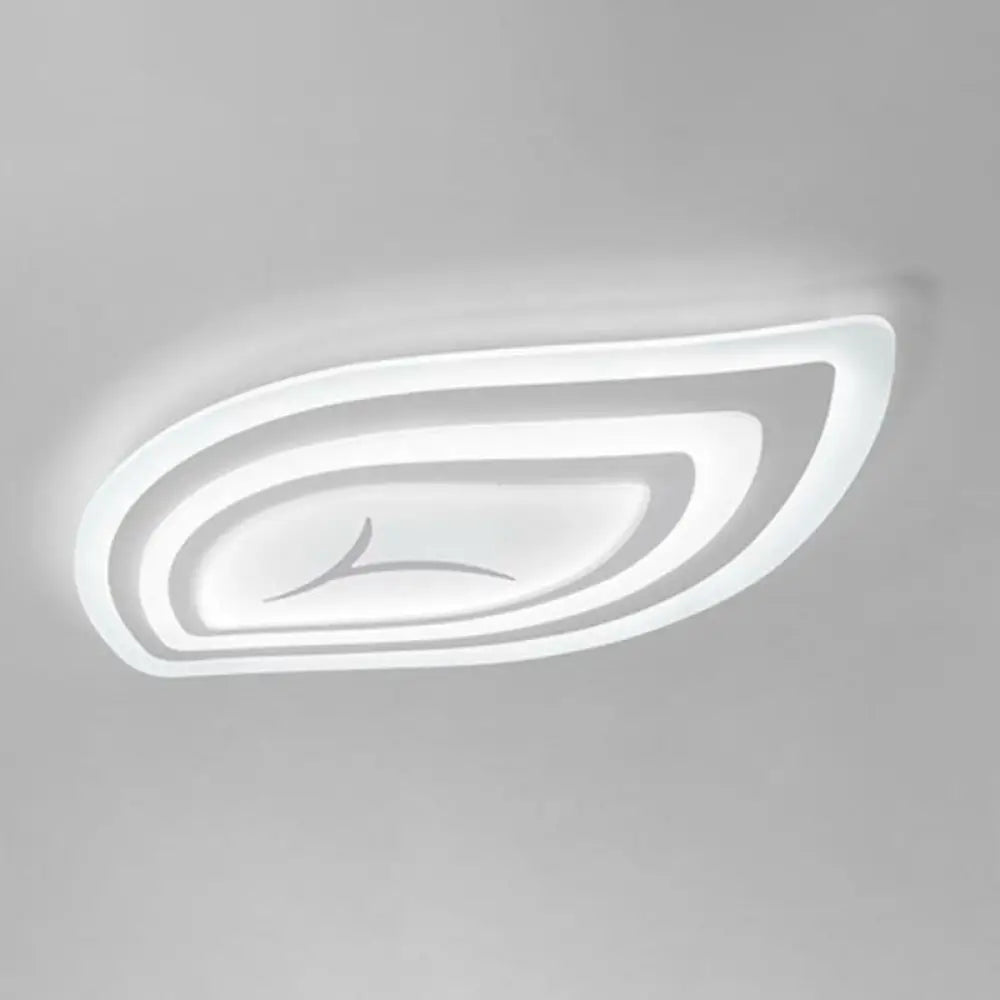 Simplicity Acrylic Living Room Led Flush Mount Ceiling Light In White / 14’