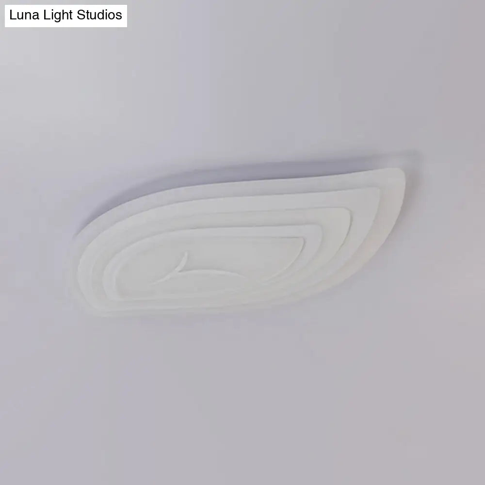 Simplicity Acrylic Living Room Led Flush Mount Ceiling Light In White