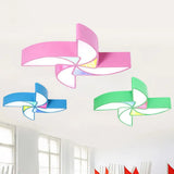 Simplicity Acrylic Pinwheel Led Nursery Ceiling Flush Mount Light