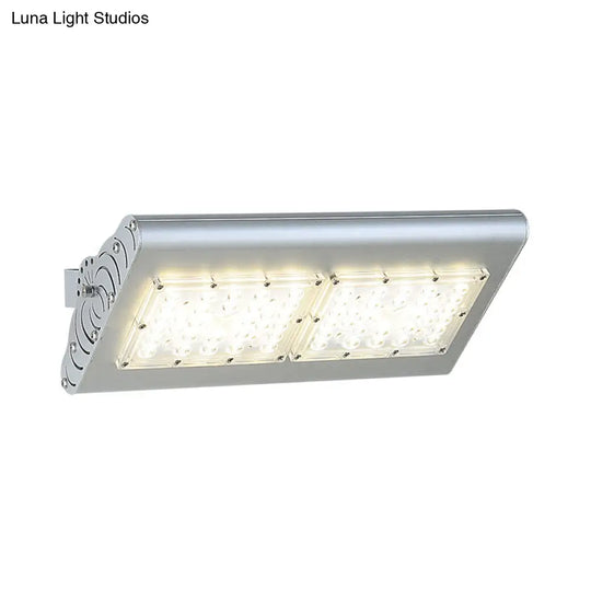 Simplicity Aluminum Led Spotlight Wall Sconce In Silver For Courtyard Lighting