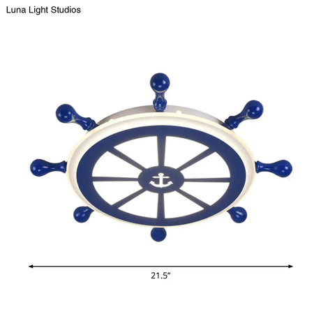 Simplicity Blue Led Bedroom Ceiling Light With Rudder Acrylic Shade