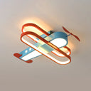 Simplicity Led Flush Mount Ceiling Light - Acrylic Plane Shape For Nursery Blue / Warm