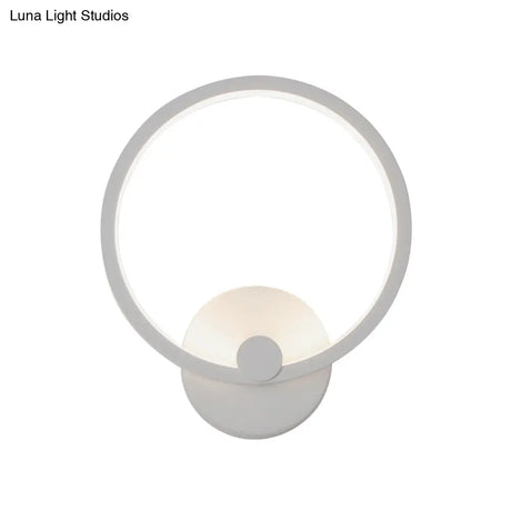 Simplicity Loop Sconce Light Acrylic Led - 8/12 Diameter Warm/White Bedroom Wall Lighting Fixture