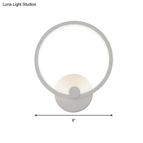 Simplicity Loop Sconce Light Acrylic Led - 8/12 Diameter Warm/White Bedroom Wall Lighting Fixture