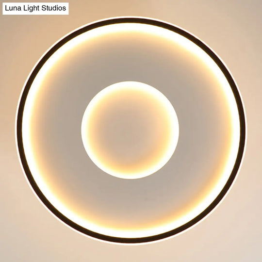 Simplicity Metal Led Ceiling Light | Disc Semi Flush Mount Fixture For Bedrooms