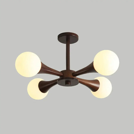 Simplicity Opal Glass Ball Pendant Light For Dining Room Ceiling 4 / Dark Coffee