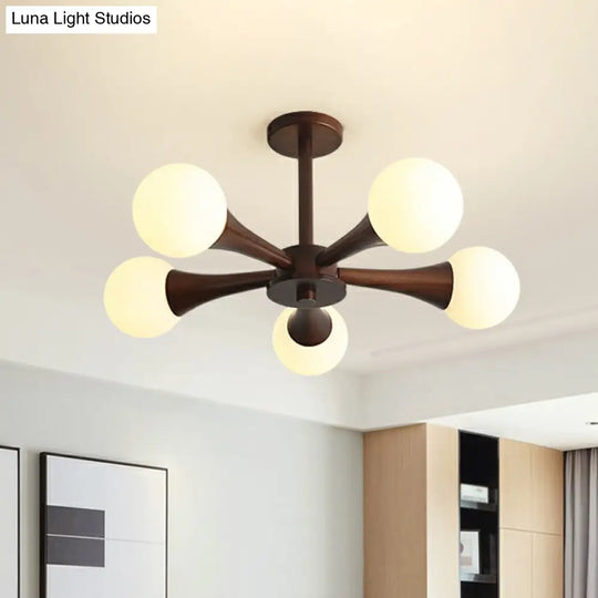 Simplicity Opal Glass Ball Pendant Light For Dining Room Ceiling