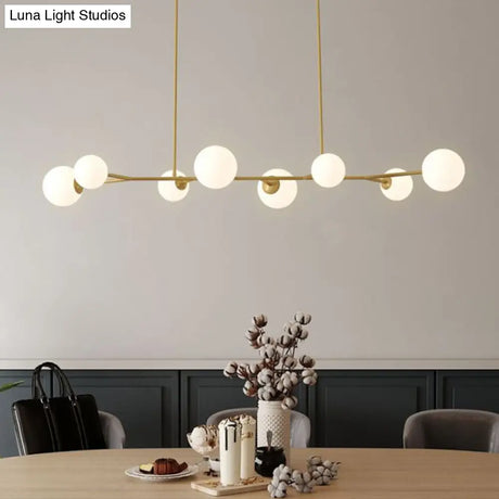 Simplicity Opal Glass Molecular Island Suspension Light For Dining Rooms
