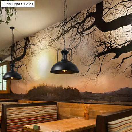 Simplicity Single-Bulb Iron Pot Cover Hanging Lamp - Stylish Restaurant Ceiling Lighting Fixture