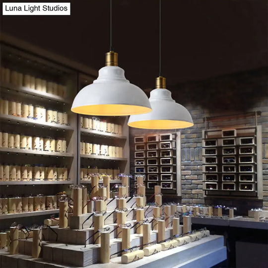 Simplicity Iron Pot Cover Hanging Lamp - Single-Bulb Restaurant Ceiling Lighting Fixture