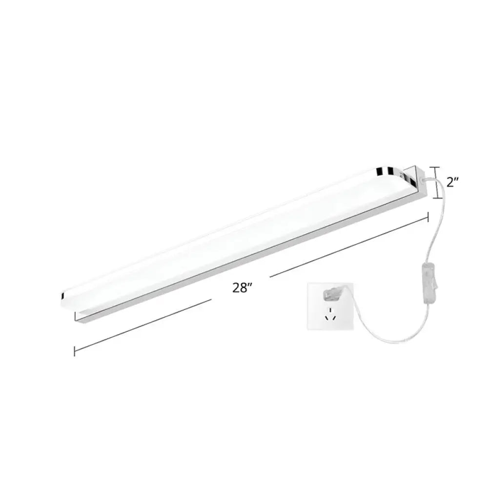 Simplicity Stainless Steel Led Vanity Wall Light With Rounded Corners