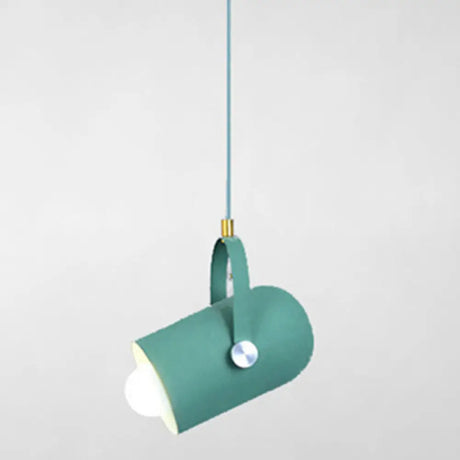 Simplicity Style Metal Pendant Light Kit For Clothes Shop With Handle Hanging Fixture Green