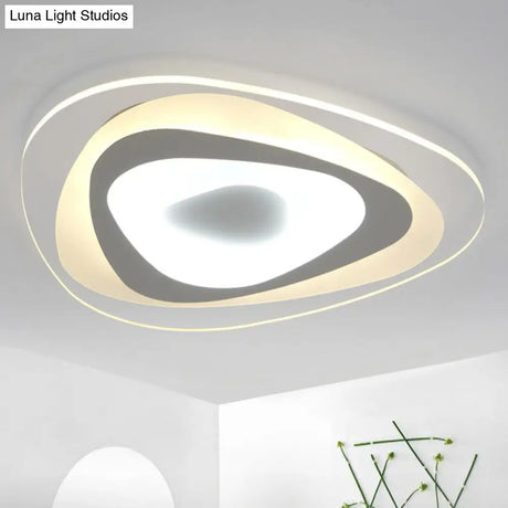 Simplicity Ultra-Thin Led Flush Mount Light In White For Living Room Ceiling