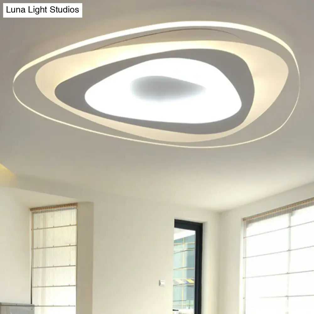 Simplicity Ultra-Thin Led Flush Mount Light In White For Living Room Ceiling