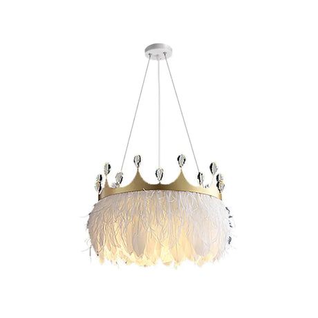 Simplistic Nordic Style 1-Light Crown Suspended Ceiling Lamp For Childrens Bedroom