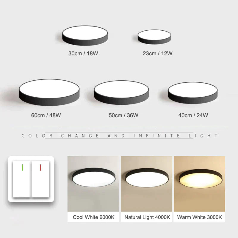 Nordic Led Ceiling Lights Ultra Thin Modern Lighting