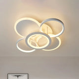 Sleek 16’/19.5’ W Metal Circular Semi Flush Mount Led Ceiling Light For Bedroom - White/Warm