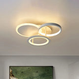 Sleek 16’/19.5’ W Metal Circular Semi Flush Mount Led Ceiling Light For Bedroom - White/Warm